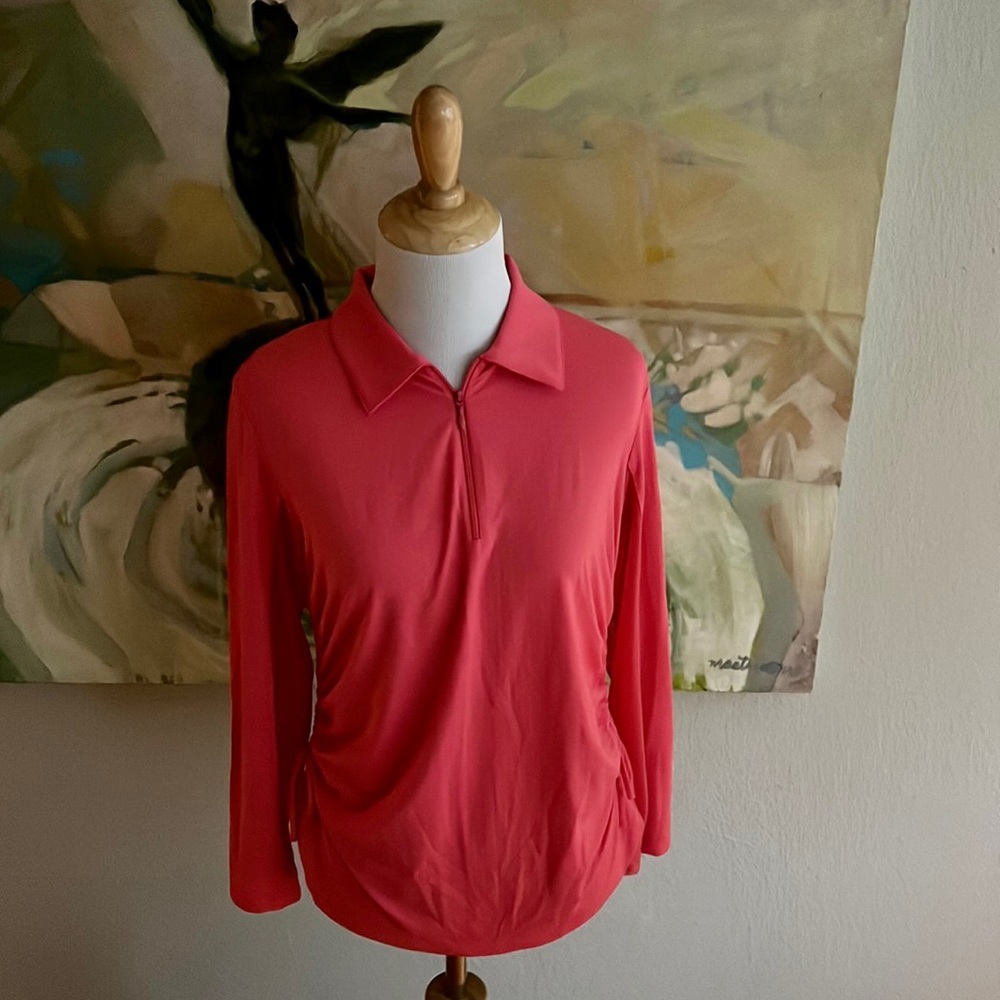 IBKUL Coral pink pullover drawstring sides medium